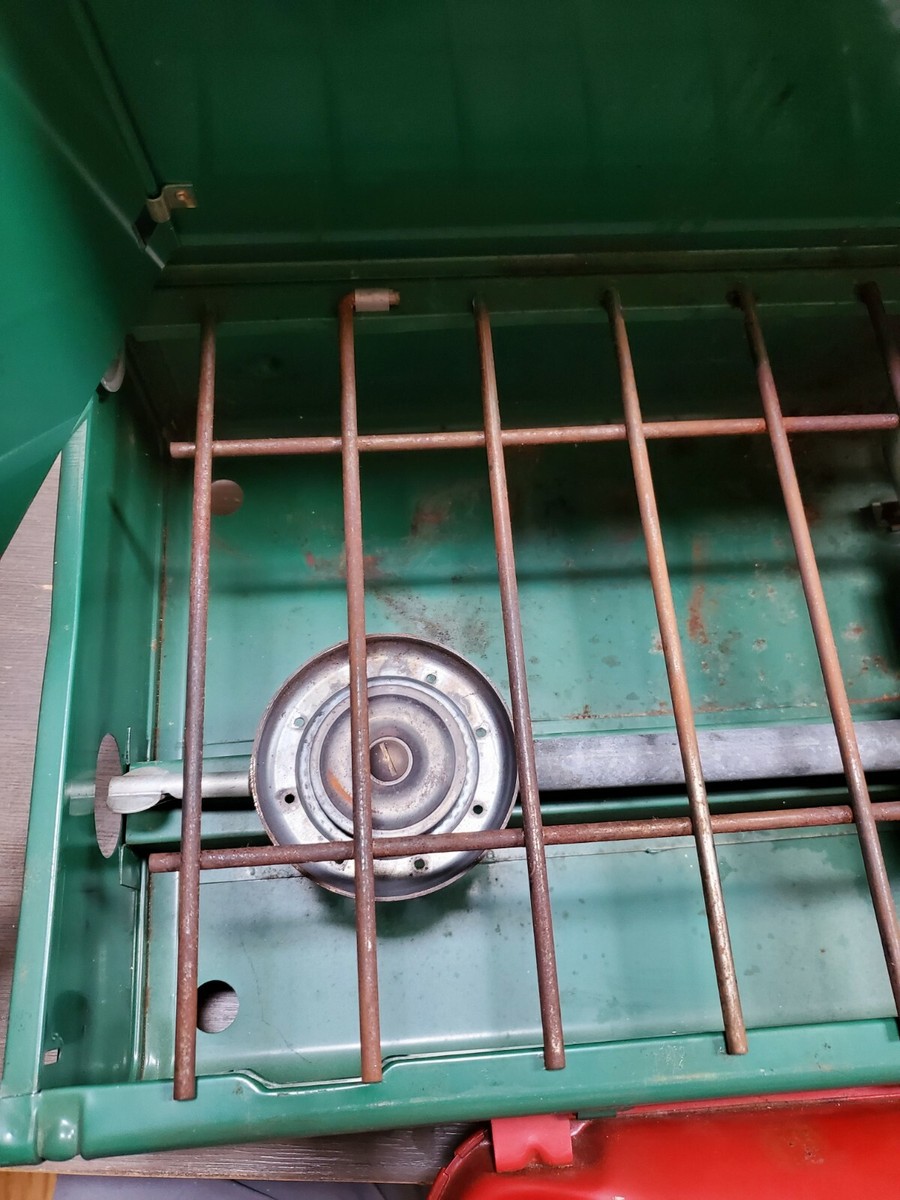 Réchauld De Camping Coleman 425E Double Brûleur Vert, Vintage à Gaz, Non Testé