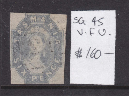 TASMANIA:   6d GREY  QV CHALON  SG45   FINE USED. 