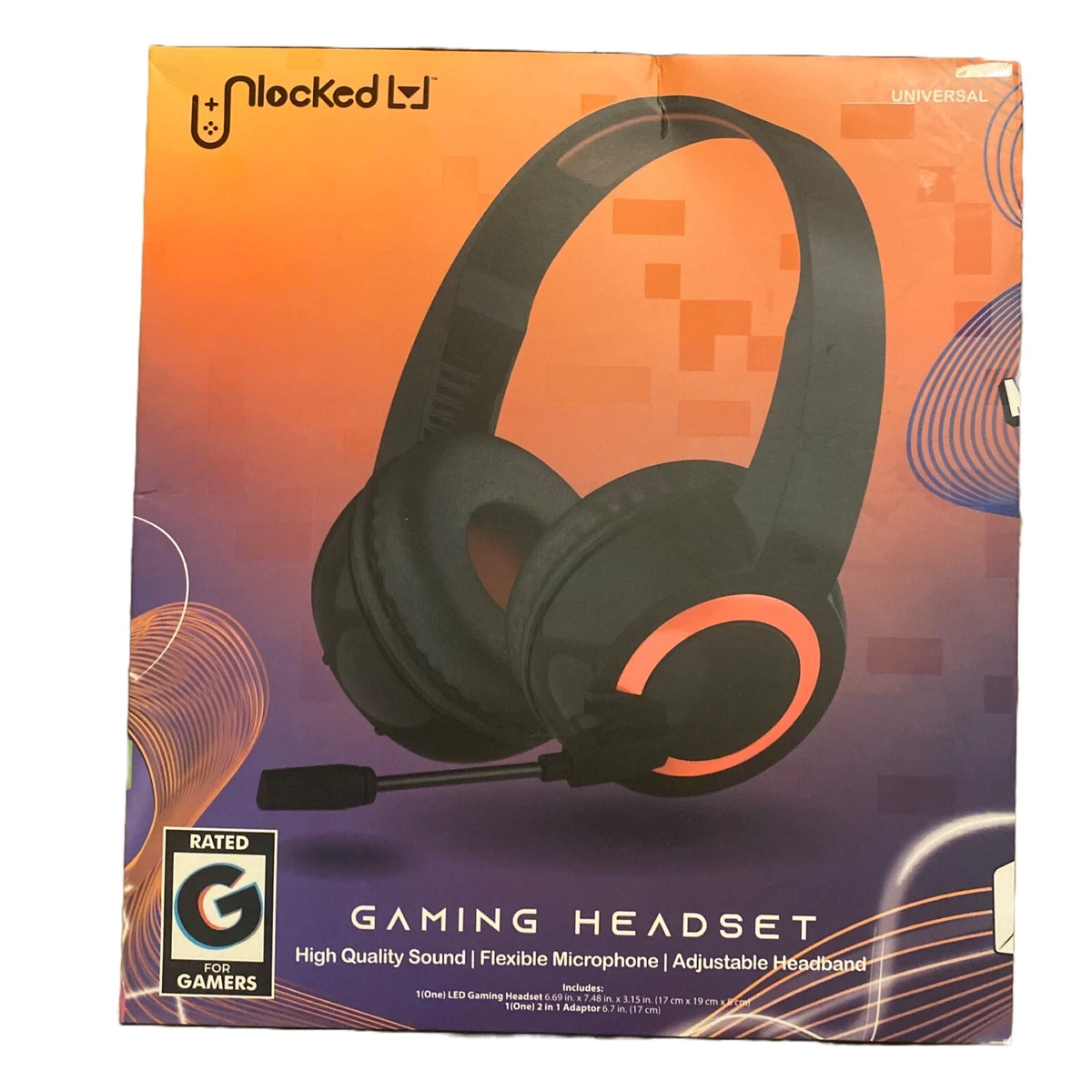 Unlocked Gaming Headset 3.5Mm Jack Video Gaming Headset Black Red