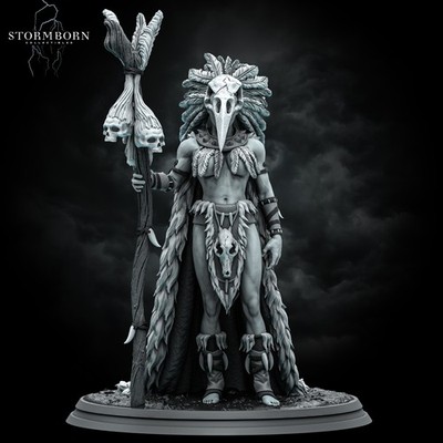 grimdark Pinup Miniatur Lagath The Seer Schamane Pathfinder Dnd RPG 2 Größe