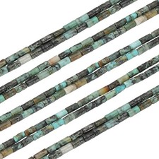 Stone Tube Beads, 2 Pcs Cylinder Loose Beads Agate Tube, Turquoise