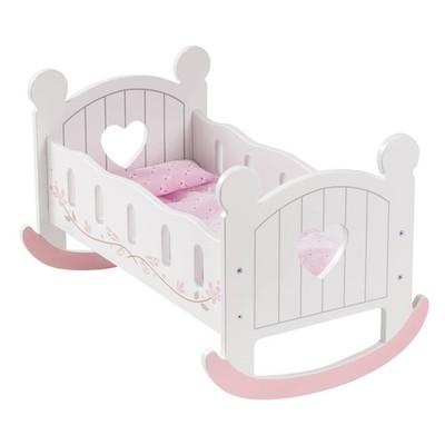 18 Inch Wooden Baby Doll Crib Bed Toy Accessories