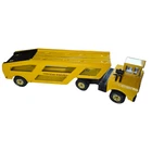 Vintage Mighty Tonka Car Carrier Semi Truck Yellow Pressed Steel 34 inches