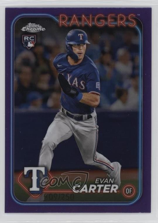 2024 Topps Chrome Purple Refractor 109/250 Evan Carter #136 Rookie RC 1a39