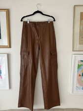 Women's Faux Leather Cargo Pants