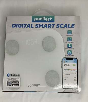 purity+ Bluetooth Digital Smart Scale PUR-SC White Glass Modern
