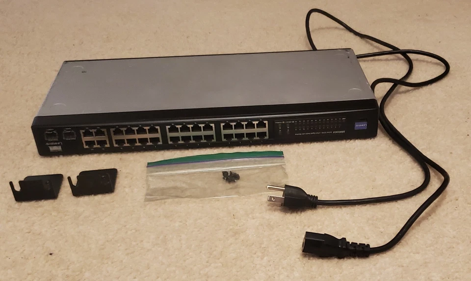 SRW224G4 24-Port10/100+4-Port Gigabit Switch With Webview, and Rack Mount Ears - Image 2 of 4