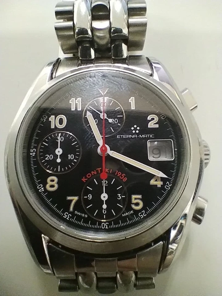 Eterna Matic Kontiki 1958 Automatic Chronograph Black Dial Men's Watch from  JP - image 3 of 4