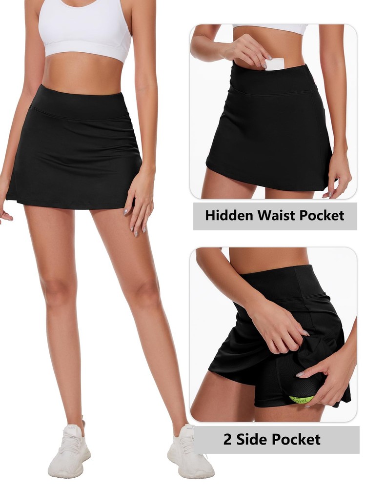 Pleated Tennis Skirt Golf Skort for Women with Pockets Shorts Athletic Workout