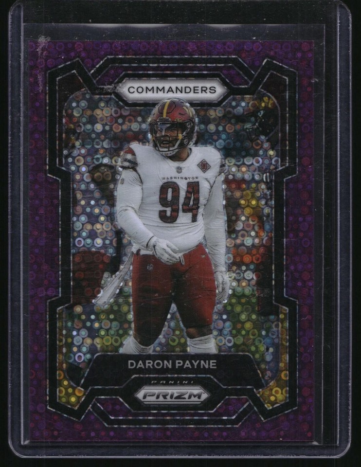 2023 Panini Prizm Daron Payne No Huddle Purple Prizm #295 Daron Payne No Huddle Purple Prizm 01/35 #295 Commanders