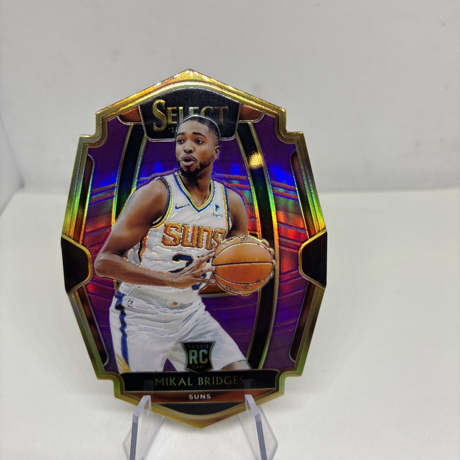Mikal Bridges 2018-19 Select Premier Level Die Cut Shield Purple prizm RC  40/99