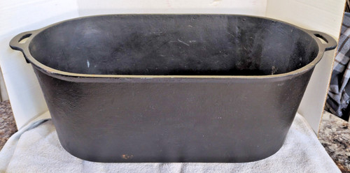 Antique Large Footed Cast Iron Ham Boiler Cooker 25x13x9.5 In