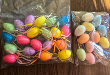 Easter Egg Ornaments 32x Mini Eggs Styrofoam Craft Supply cake cupcake decor