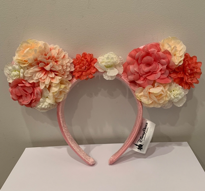 Disney Minnie Flower‎ Ears Headband Pink Red Floral 80496.jpg main image 2