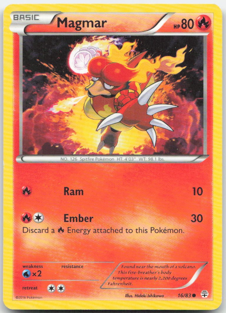 Magmar 16/83 Common Generations Pokemon Moderately Played