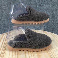 Dluxe by Dearfoams Slippers Womens 5-6 Mule Clogs Closed Toe Casual Flats Gray