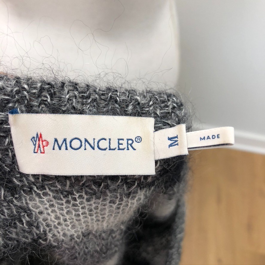 Moncler Women's Medium Gray Plaid Wool Jumper Sweater | Limited Time Offer! image 5