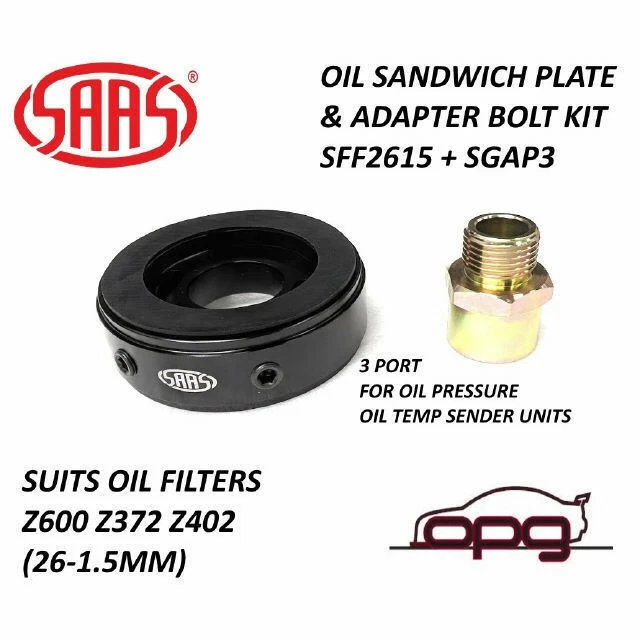 SAAS SGAP3 SFF2615 Oil Adaptor Sandwich Plate for Z600 Z372 Z402 Oil/Temp Press