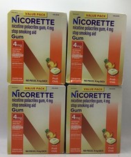 4 Nicorette Nicotine Gum 4mg Fruit Chill 160x4 640 Pcs Exp 4/27 PACK MAY VARY