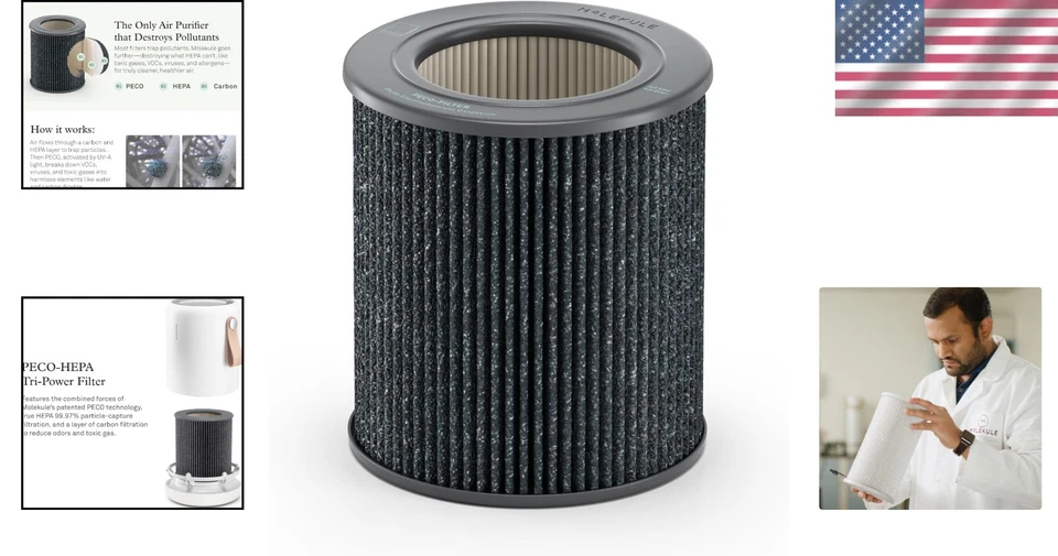 Air Purifier Filter Replacement HEPA Carbon Tri-Power for Smoke Pollutants - Image 2 of 4