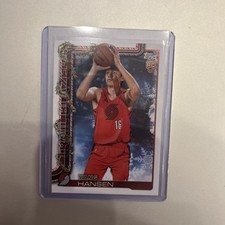 2025-26 Topps Holiday #H176 Yang Hansen Glitter RC Portland Trail Blazers