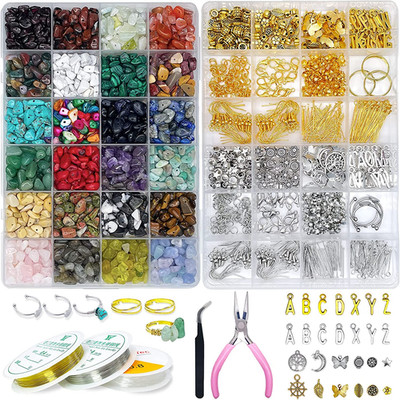 Jewelry Making Kit for Adults - 1760 PC Crystal Beads, 800 PC Jewelry Findings,