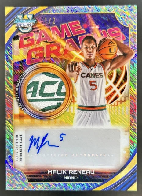 2025-26 Bowman Best U Malik Reneau Game Graphs Conference Patch Auto #/2