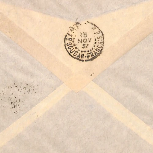 Cubierta de correo aéreo SUDÁN FRANCÉS AOF Air France primer vuelo Kayes Bamako 1937 YH245 Foto 4 de 4