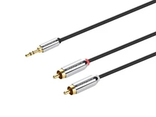 Monoprice 6ft 3.5mm Stereo Male to RCA Stereo Male (Gold Plated) - Black