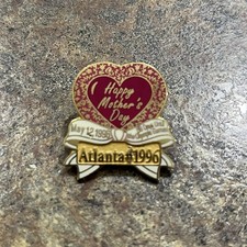 1996 OLYMPIC HAPPY MOTHERS DAY MAY 12 PIN HEART AND RIBBON 68 DAYS #518613