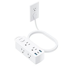 Power Strip Surge Protector Olcorife Ultra Thin Flat Plug Extension Cord 5ft 6