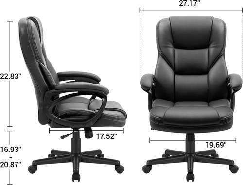 Office Executive Chair High Back Adjustable Swivel Computer PU Leather Chair - Picture 8 of 13