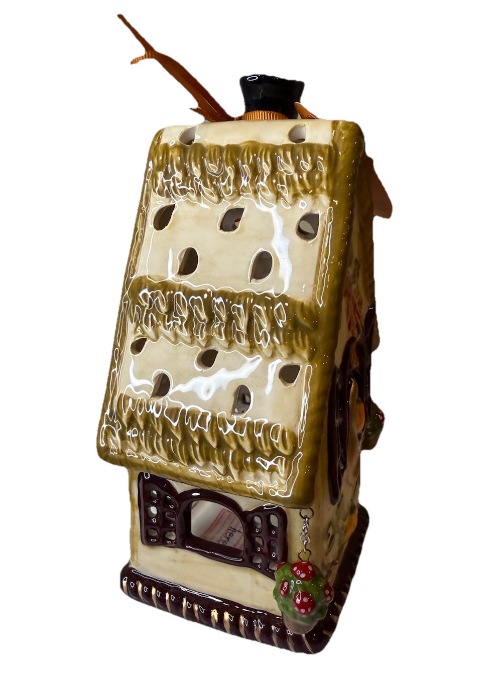 Blue Sky Clayworks Autumn Fall Harvest Kitty Cat Tea Light Candle House NWT