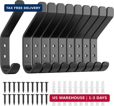 susswiff 10-Pack Coat Hook for Hanging, 20LB (Max), Stainless Wall Hooks for Tow