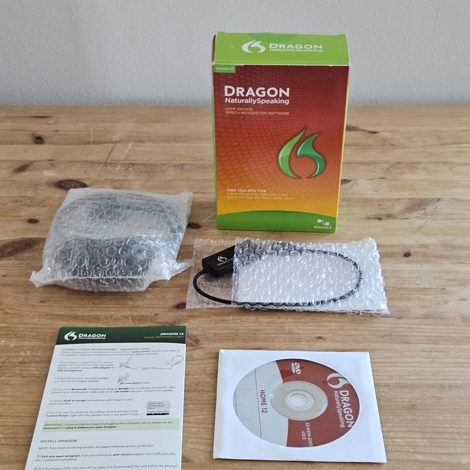Dragon Naturally Speaking 12 Home Edition Speech Recognition Software w/ Mic NEW - Image 2 of 4