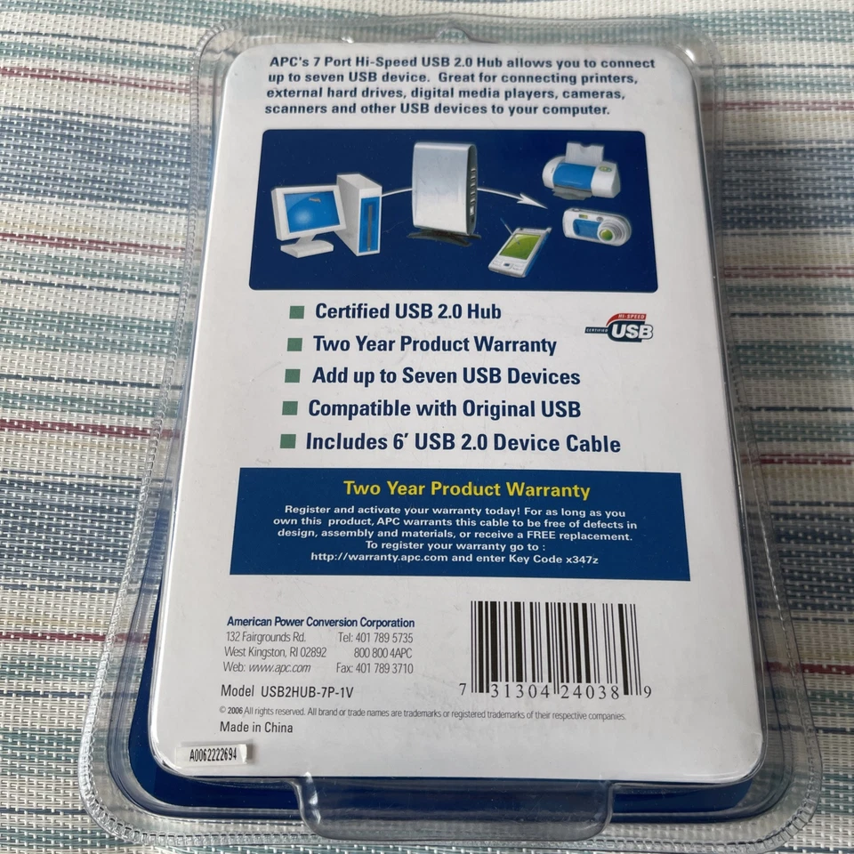 APC USB 2.0 7-Port Hub Brand New Factory Sealed.  6 Foot USB 2.0 Cable Included - Image 4 of 4