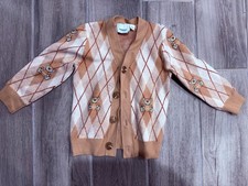 9/10 Burberry Youth Cardigan Sweater Brown Tan Size Kids 3T