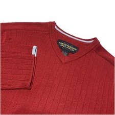 Abercrombie Fitch Sweater Mens Large Red Ribbed 1992 Y2K Retro College Vintage