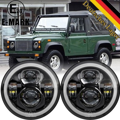 E24 Paar 7 Zoll LED Scheinwerfer Für Land Rover Defender Jeep VW T3 G Klasse