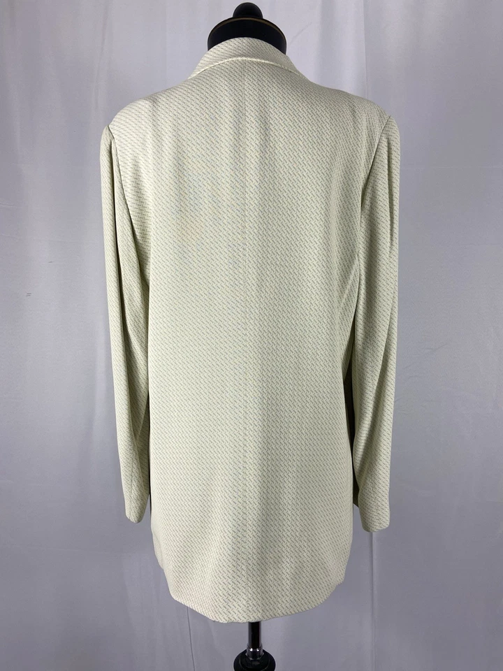 Blazer Vintage Armani MANI Tamanho 8 Verde Branco - Imagem 2 de 3