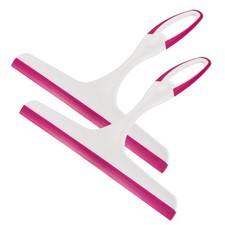 Tergi glass spatula shower with glass hole attachment, shower door, red, 2 pcs