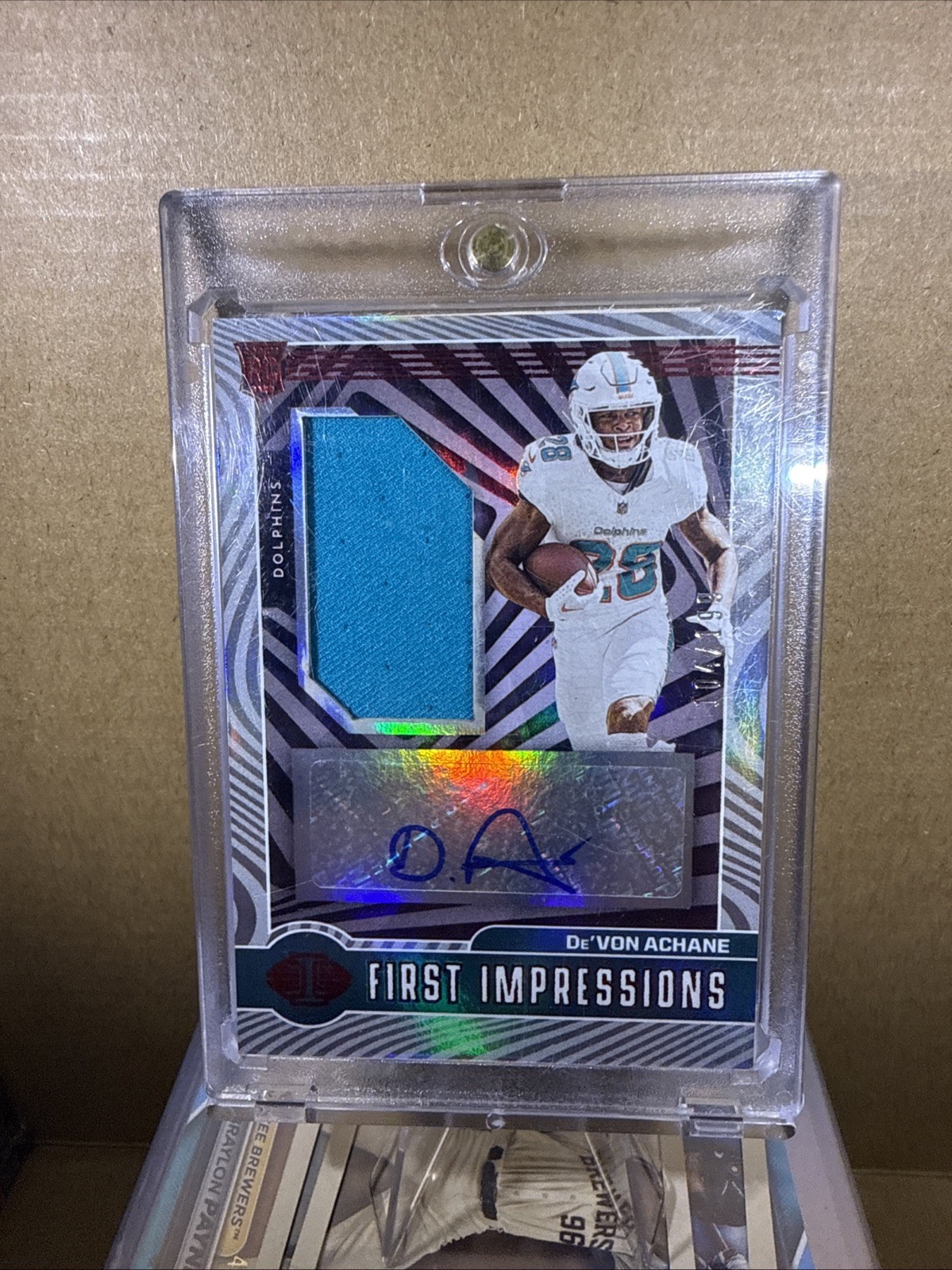 2023 Panini Illusions First Impressions Auto RC Patch #109 De'Von Achane /199🔥