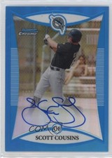 2008 Bowman Chrome Prospects Prospect Blue Refractor /150 Scott Cousins Auto i6j