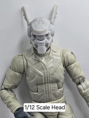3d Printed SCI FI HEAD#3 6'' 1:12 Classified/Legends SCALE 