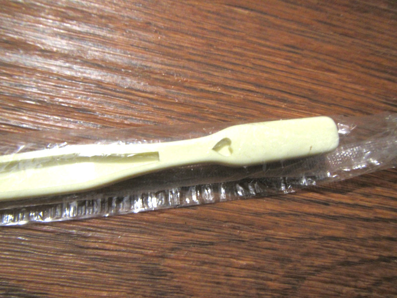 NEW Vintage Travel Toothbrush – Beige Plastic w/ Heart Cutout, Sealed, Thailand