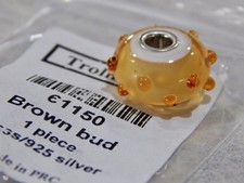 TROLLBEADS Brown Bud Bead 61150 with Bag 2008 Museum RARE ONE BEAD NEW