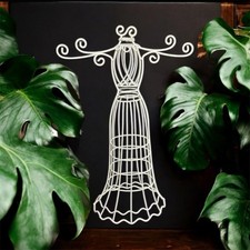 White Wire Dress Jewelry Organizer Necklace Bracelet Display Stand Holder Rack