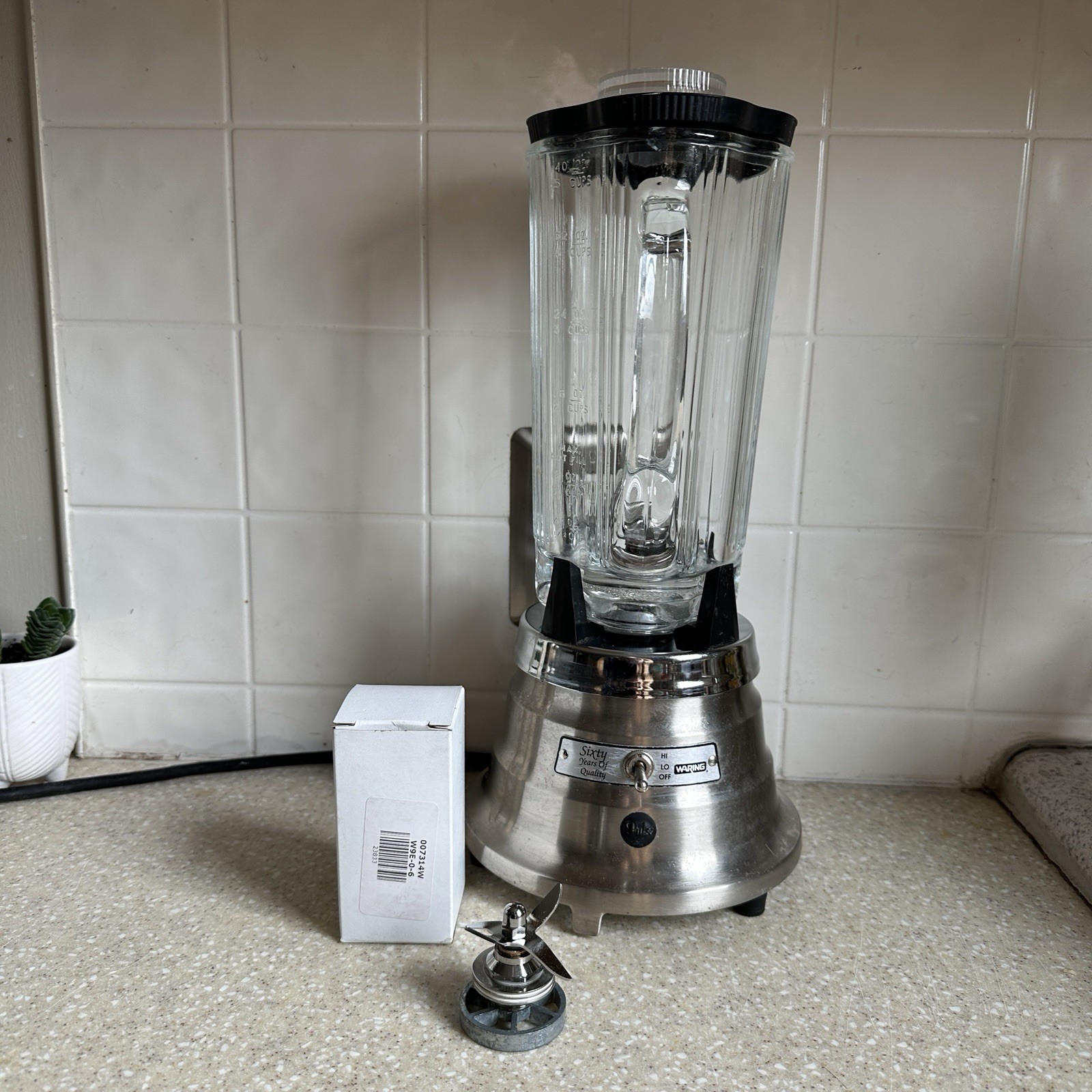 Vintage Waring Blender Model WS104 Chrome 5 Cup 40oz 2-Speed