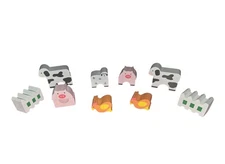 Happy Go Fluffy Farm Animal Educational Wooden Toy for Kids Stacking Blocks