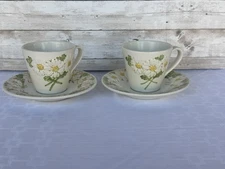 Metlox Poppytrail Daisy Cup & Saucer Set of 2 Vintage California Pottery